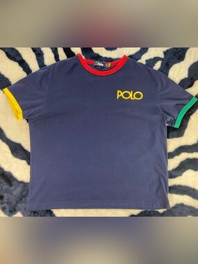 Ralph Lauren Polo Navy Blue Tee T Shirt Men’s Large L Short Cropped Classic Fit